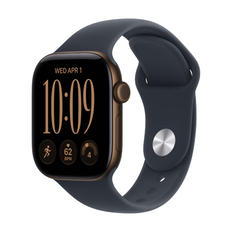 Apple Watch Series 12, 42 mm, Dark Bronze Aluminum Navy Blue Sport Band S/M